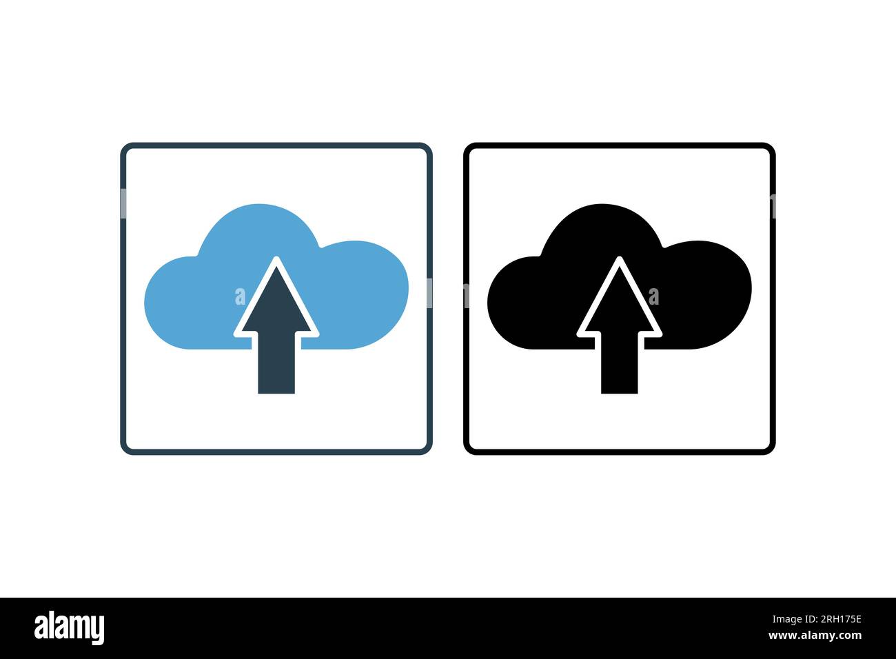 Cloud Upload icon. suitable for web site design, app, user interfaces. solid icon style. Simple vector design editable Stock Vector