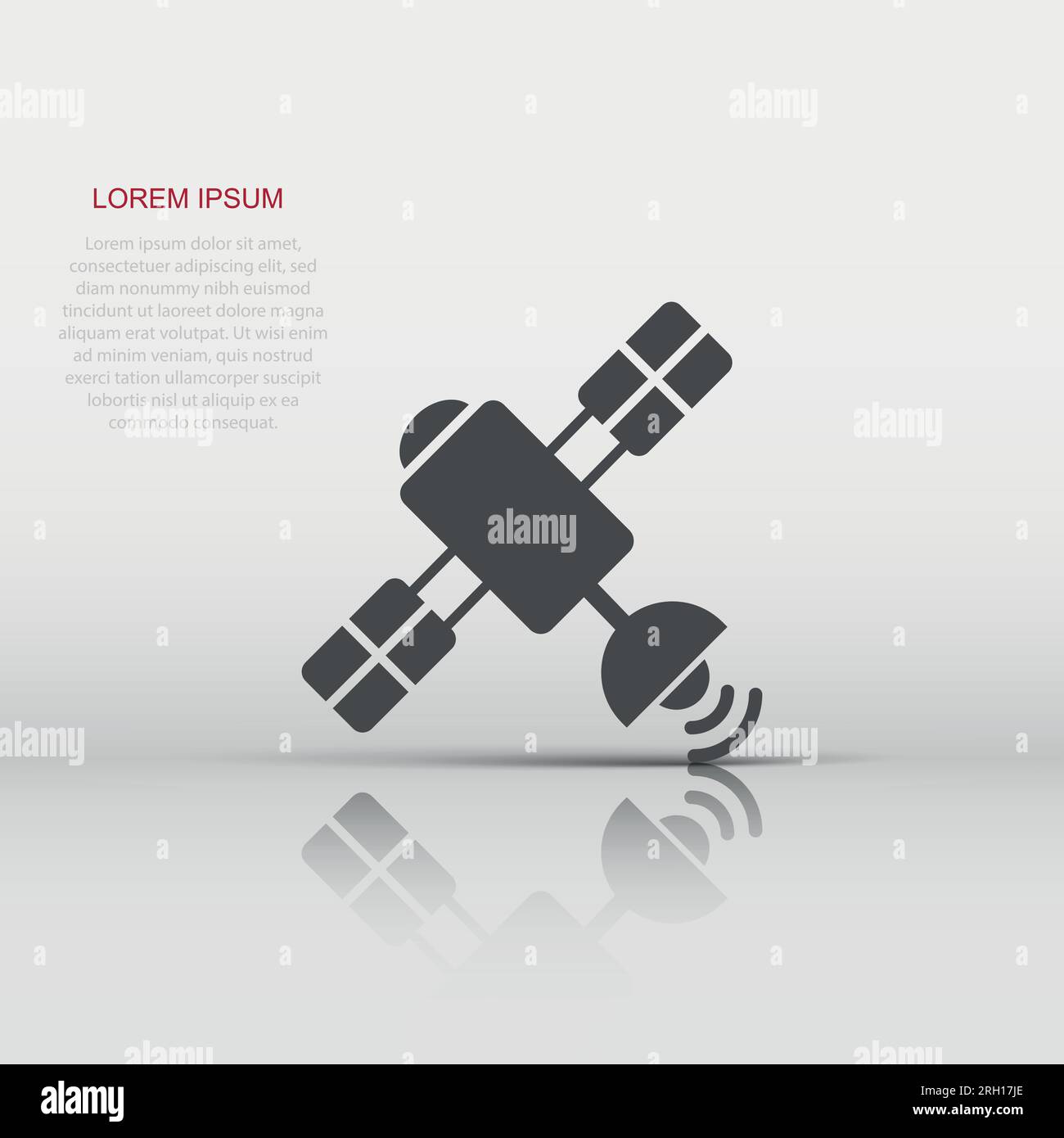 Satellite icon in flat style. Sputnik vector illustration on white ...