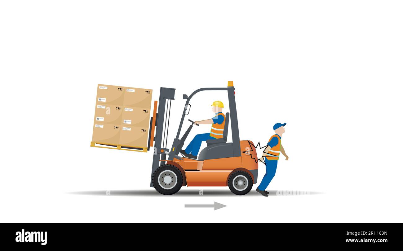 Warning, life threatening. It is forbidden to move in reverse without making sure that there are no obstacles. Vector. Stock Vector