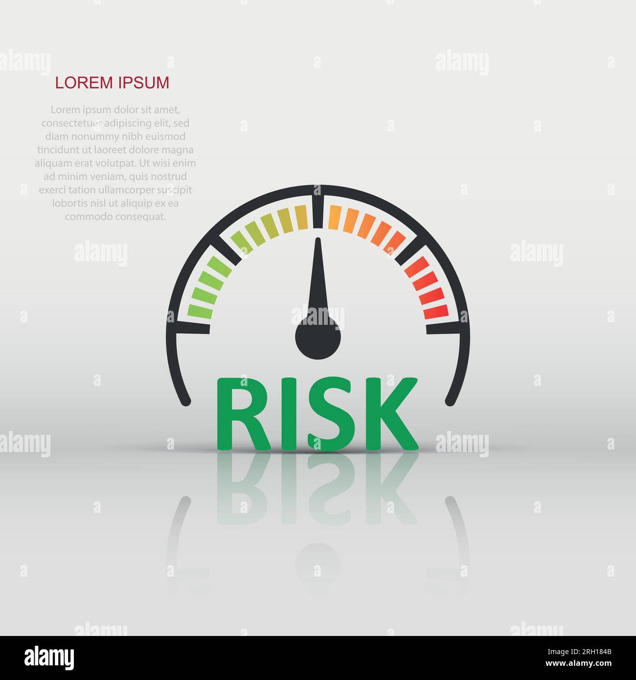 Risk meter icon in flat style. Rating indicator vector illustration on ...