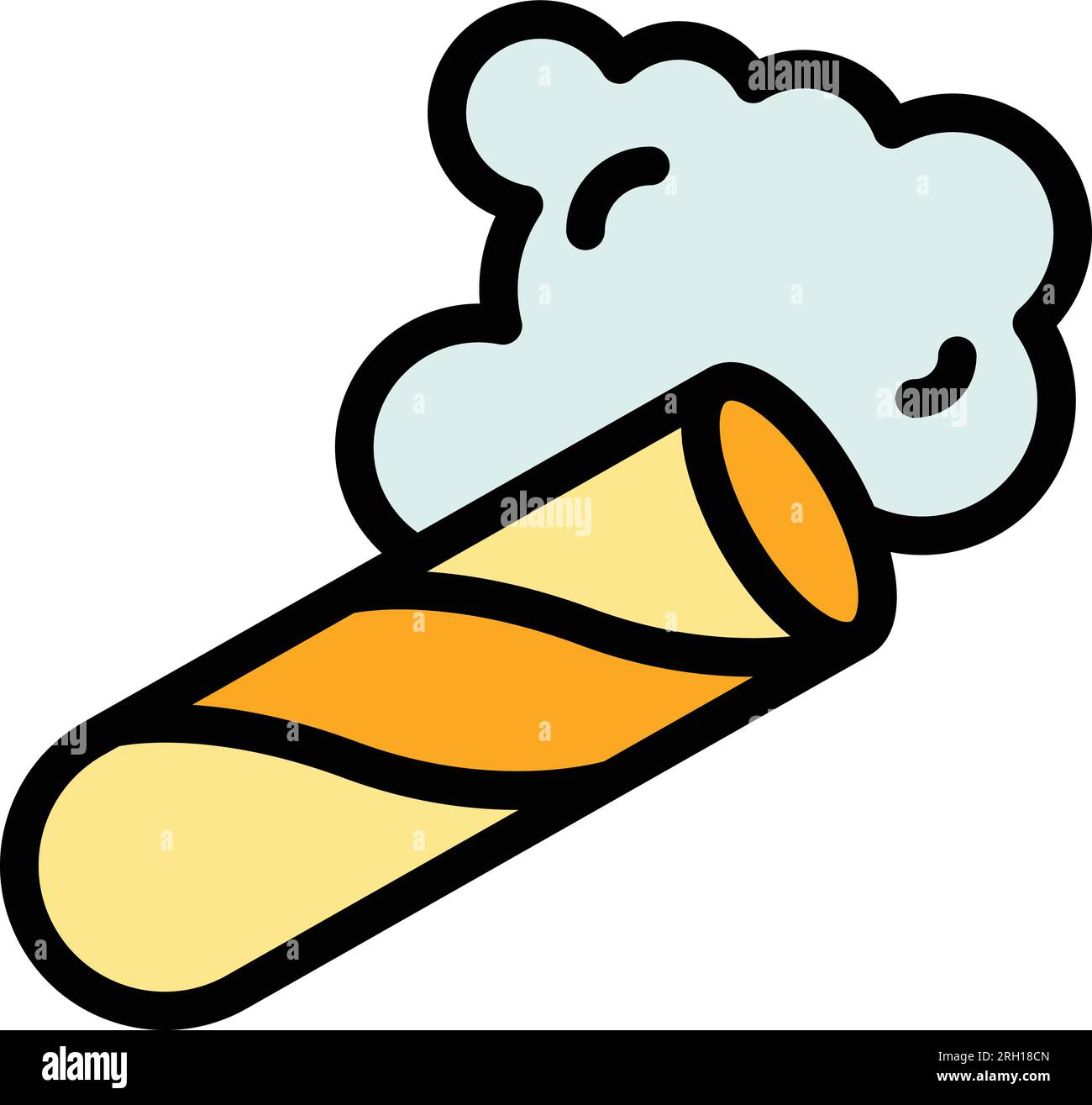 Smoking cigar icon outline vector. Tobacco smoke. Pipe health color