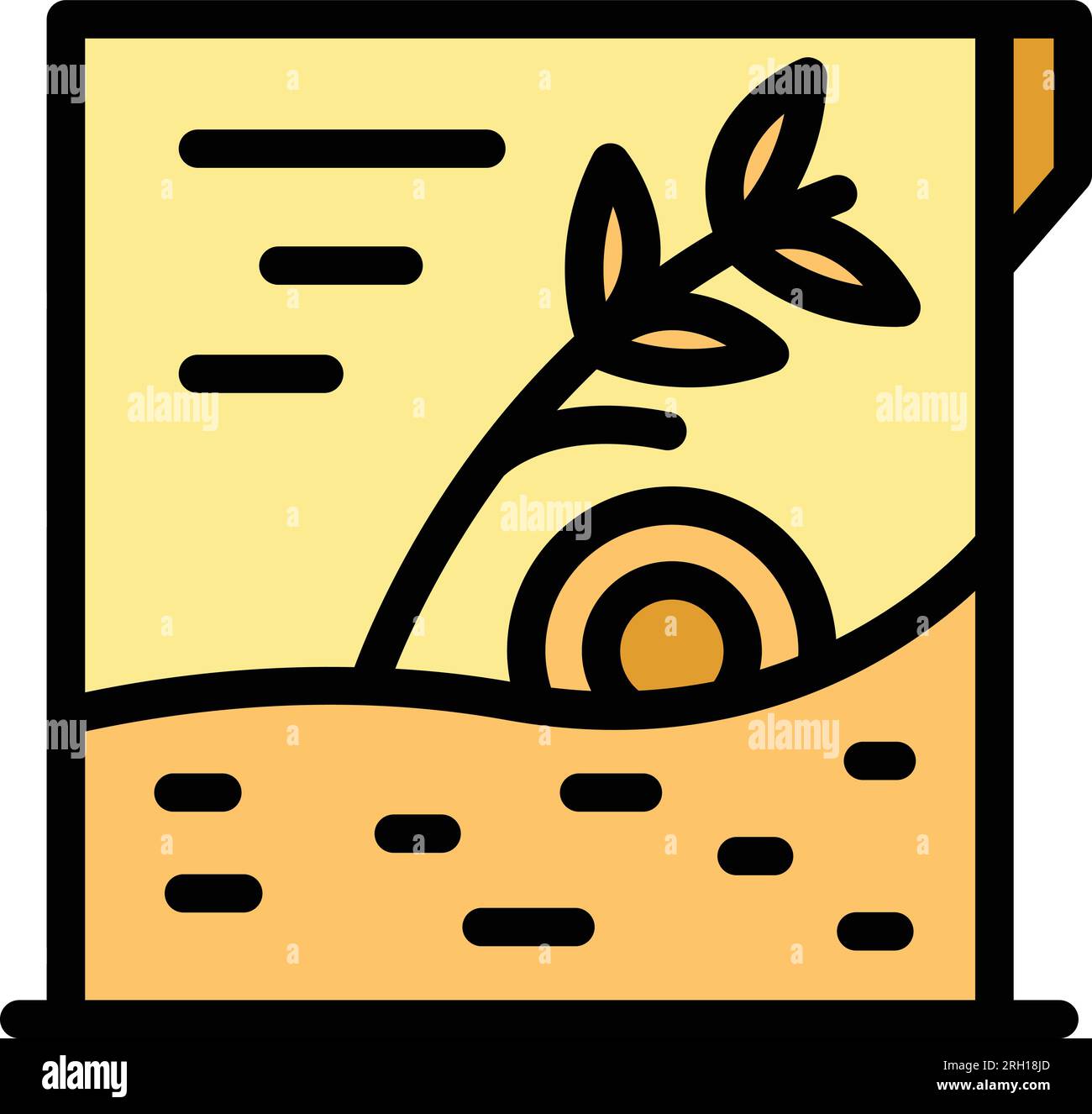 Flakes box icon outline vector. Bowl milk. Muesli corn color flat Stock Vector