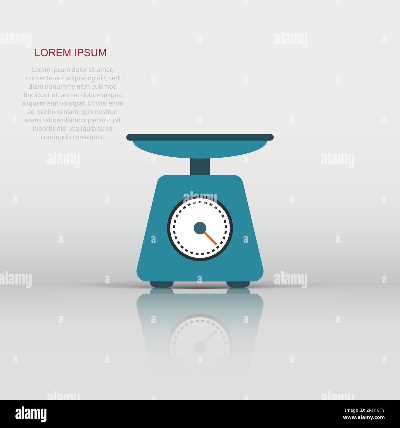 Bathroom weight scale icon in flat style. Mass measurement vector