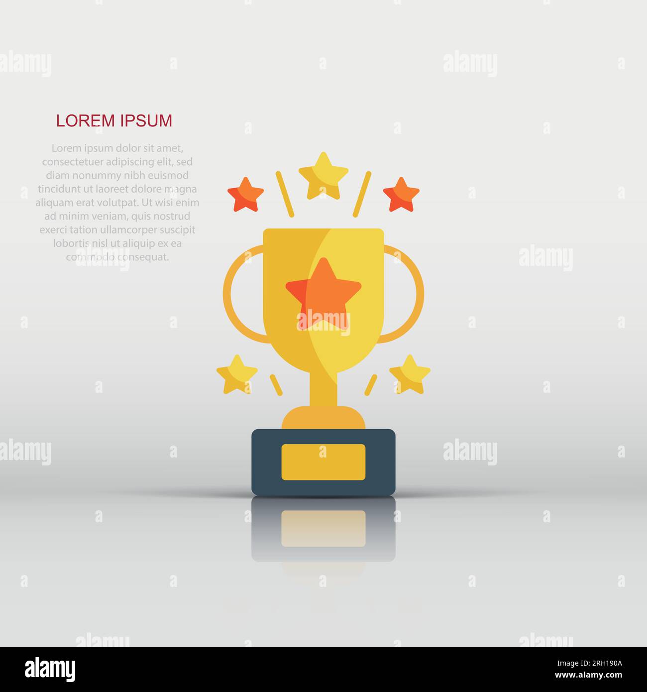 Trophy cup icon in flat style. Goblet prize vector illustration on ...