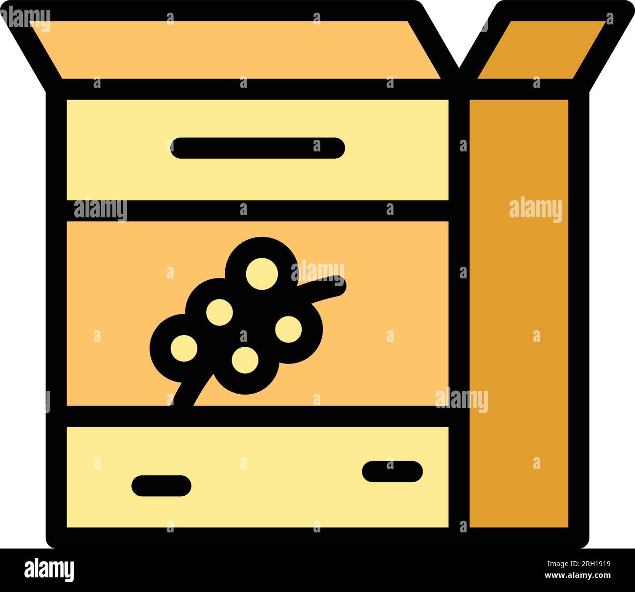 Corn box icon outline vector. Cereal breakfast. Milk fruit color flat Stock Vector