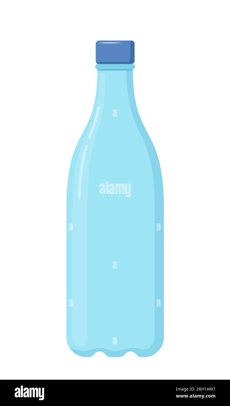 Empty plastic recycled blue water bottle. Vector illustration Stock ...