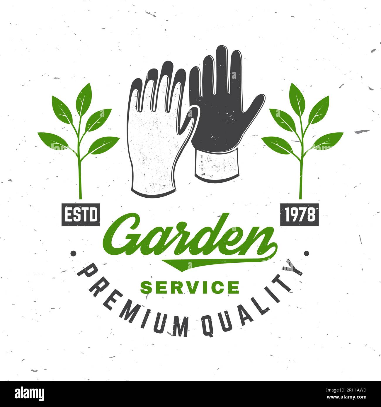 Garden services emblem, label, badge, logo. Vector illustration. For ...
