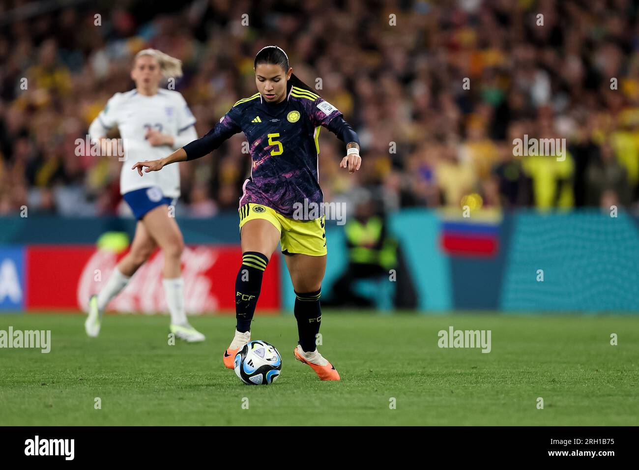Sydney, Australia, 12 August, 2023. Lorena Bedoya Durango of Colombia controls the ball during the Women's World Cup quarter final football match between the England and Colombia at Stadium Australia on August 12, 2023 in Sydney, Australia. Credit: Damian Briggs/Speed Media/Alamy Live News Stock Photo