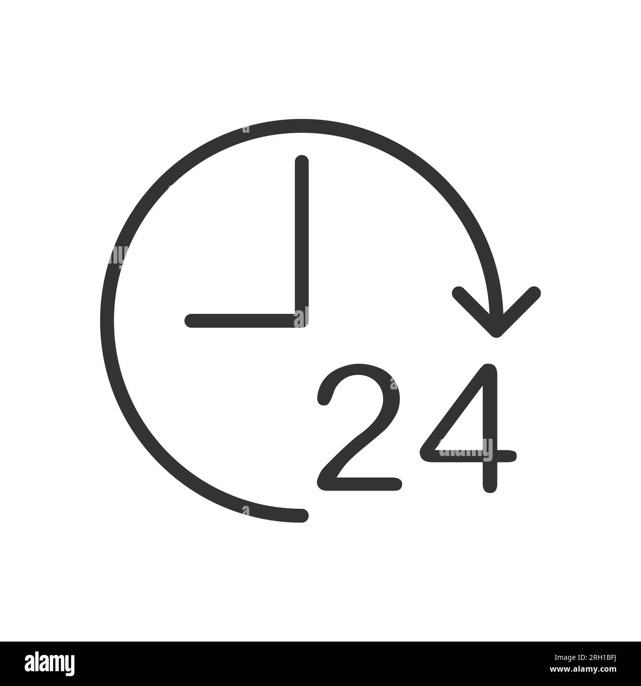 24 hour clock outline vector icon Stock Vector Image & Art Alamy