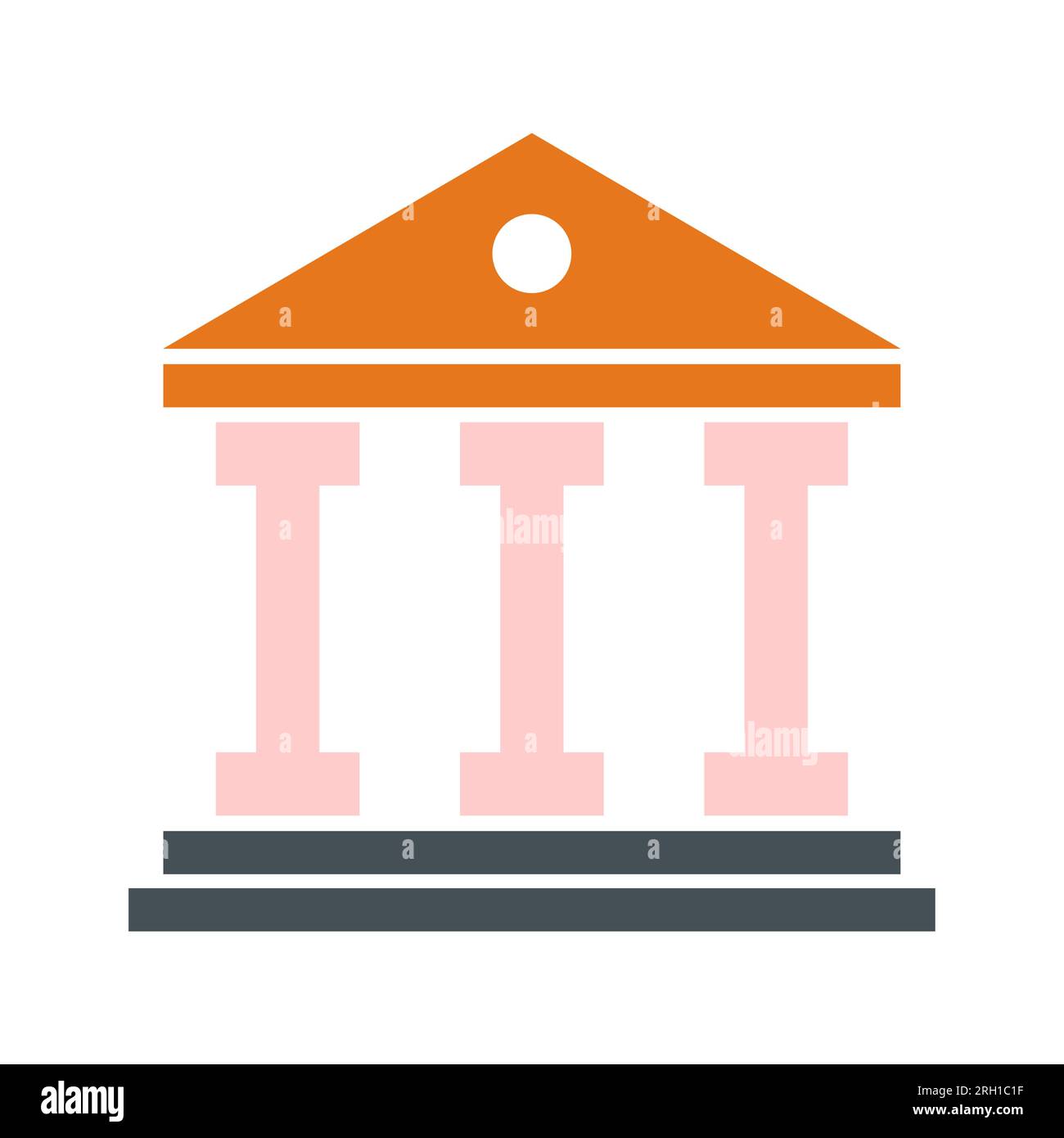 Building university architecture icon, museum roman symbol, flat design ...