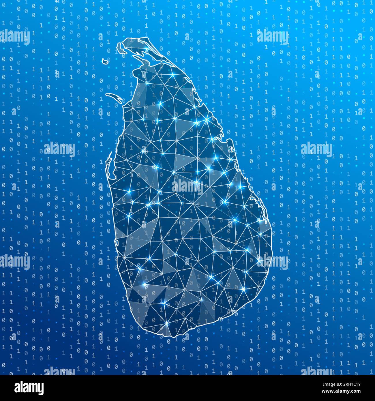 Network Map Of Sri Lanka Country Digital Connections Map Technology