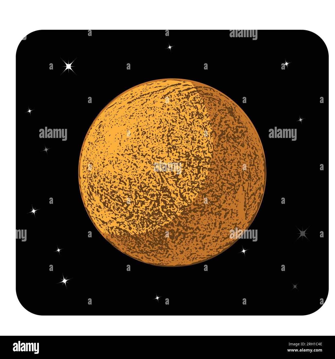 Moon vector icon. Space icon illustration isolated on black background. Stock Vector