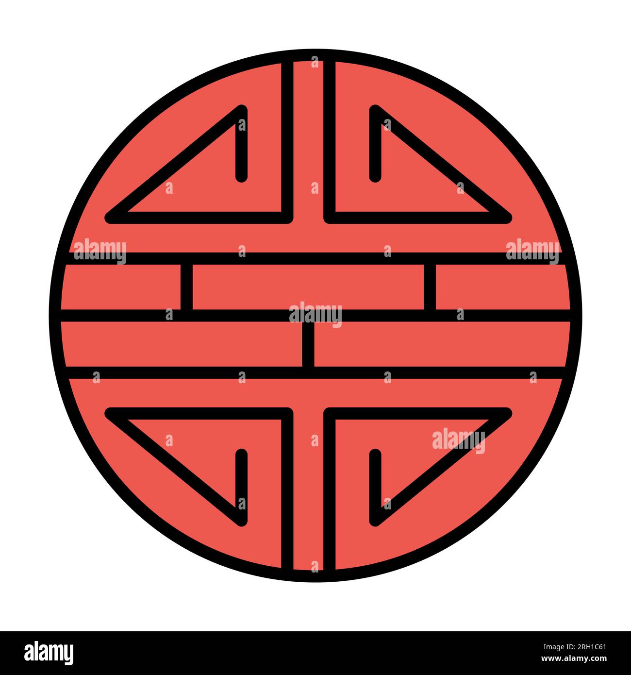 Traditional shou icon, spiritual isolated shu flat symbol, asian vector