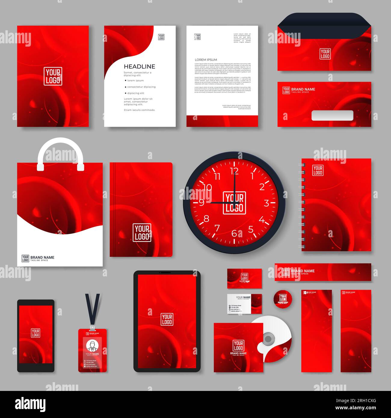 Corporate branding identity design. Stationery mockup vector megapack