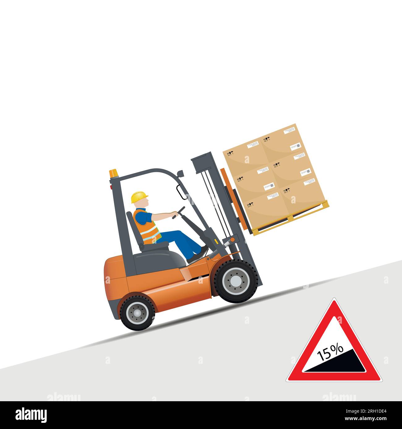 Dangers of working with a forklift. It is forbidden to work on a slope