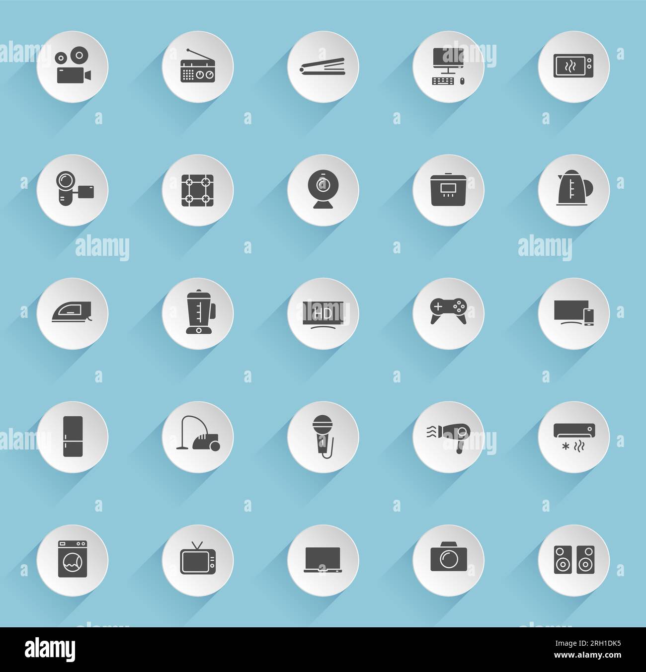 Free Vector  Household appliances icons set