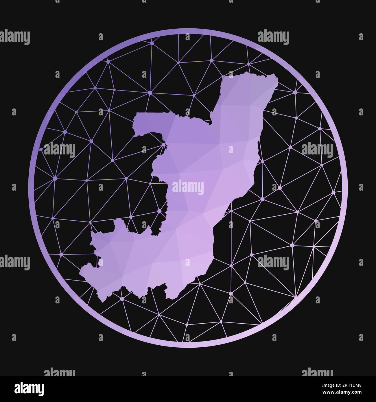 Congo icon. Vector polygonal map of the country. Congo icon in ...