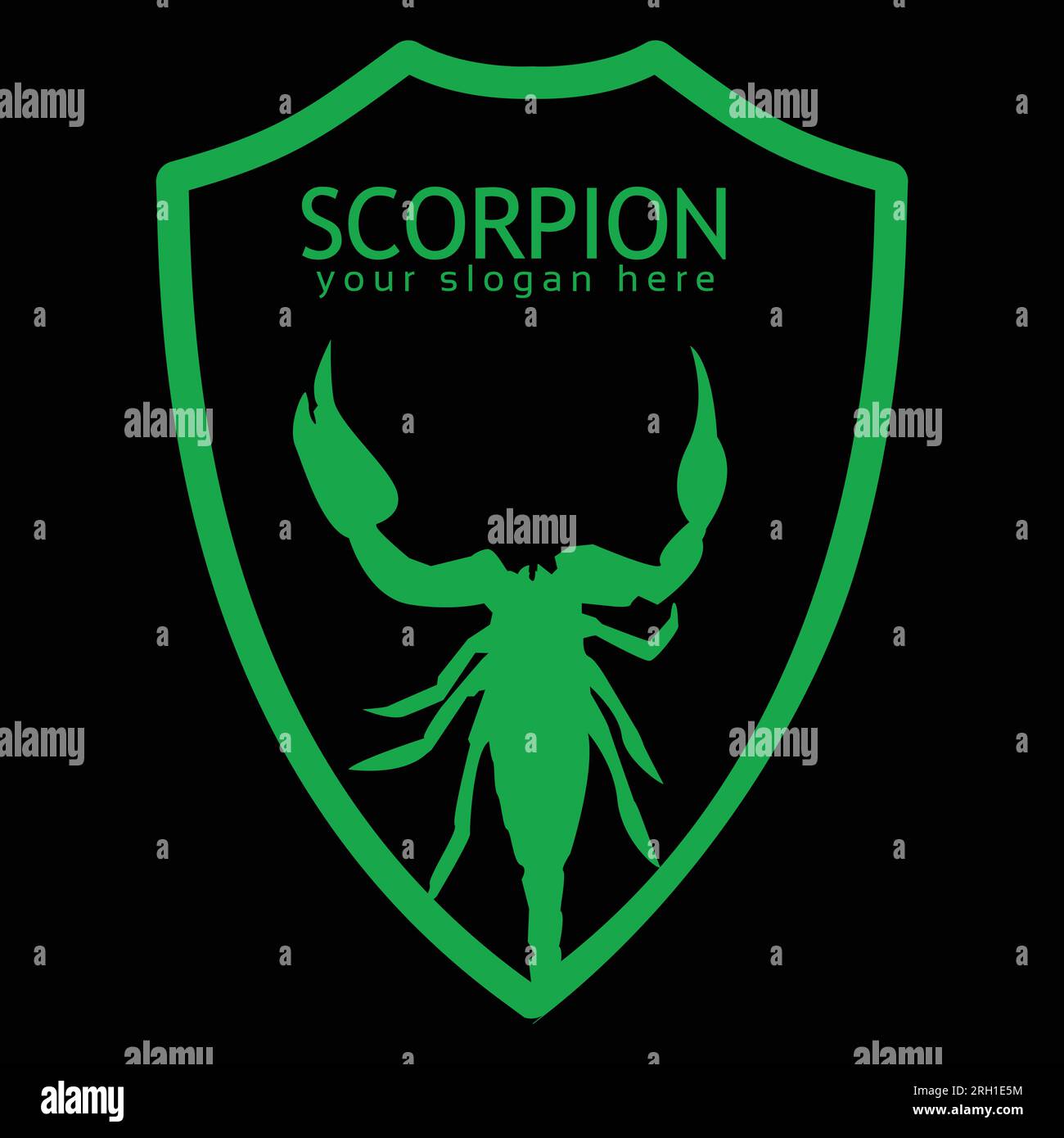 Scorpion logo vector. Logo about protection from scorpions. Scorpion and shield illustration