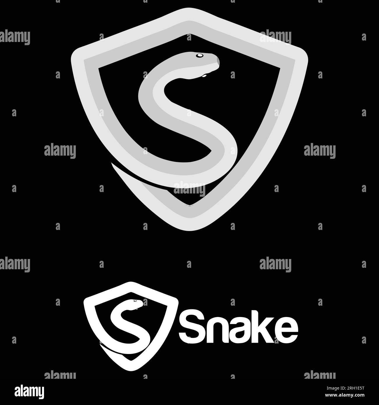 Snake logo vector. Logo about protection from snake. Snake and shield
