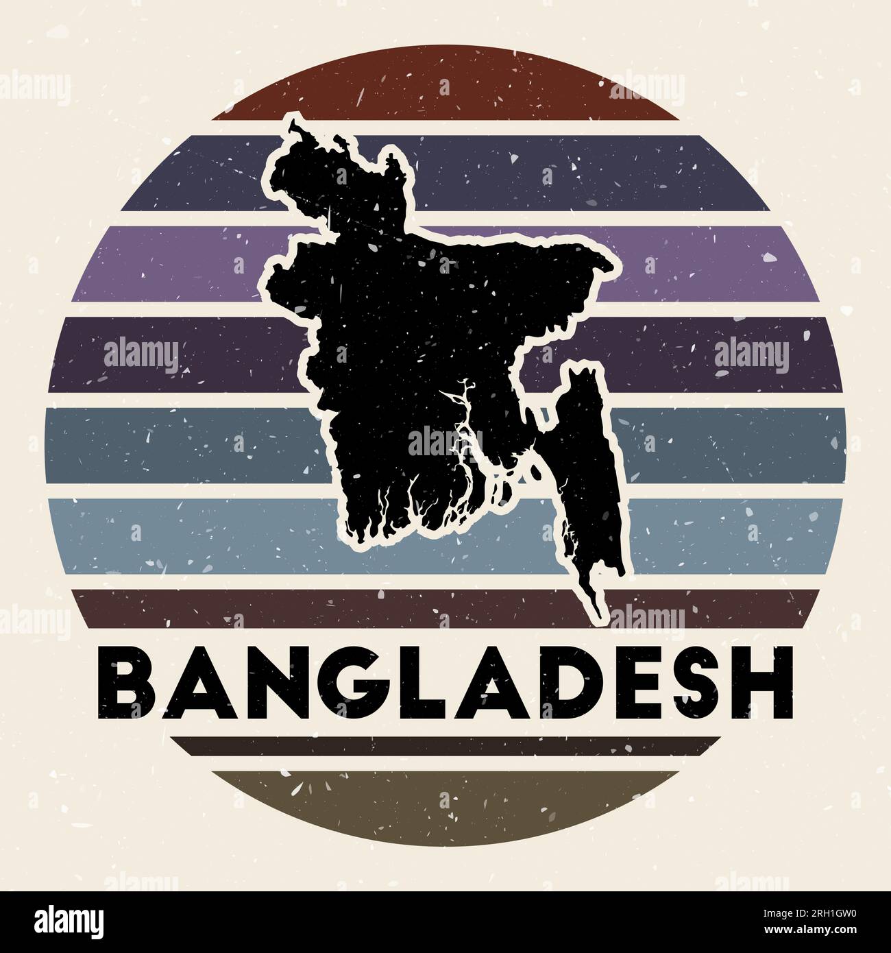 Bangladesh logo. Sign with the map of country and colored stripes ...