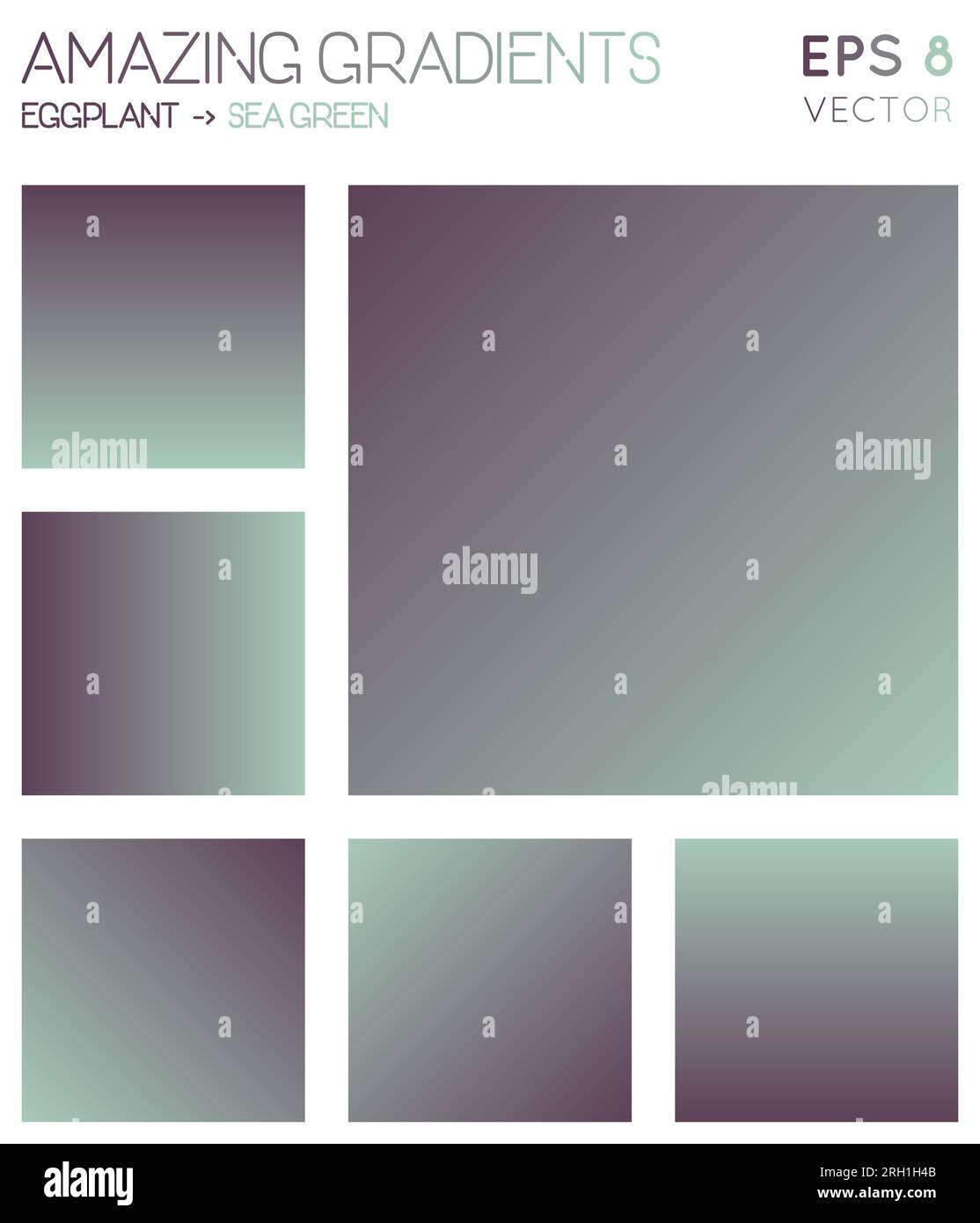 Colorful gradients in eggplant, sea green color tones. Actual gradient ...