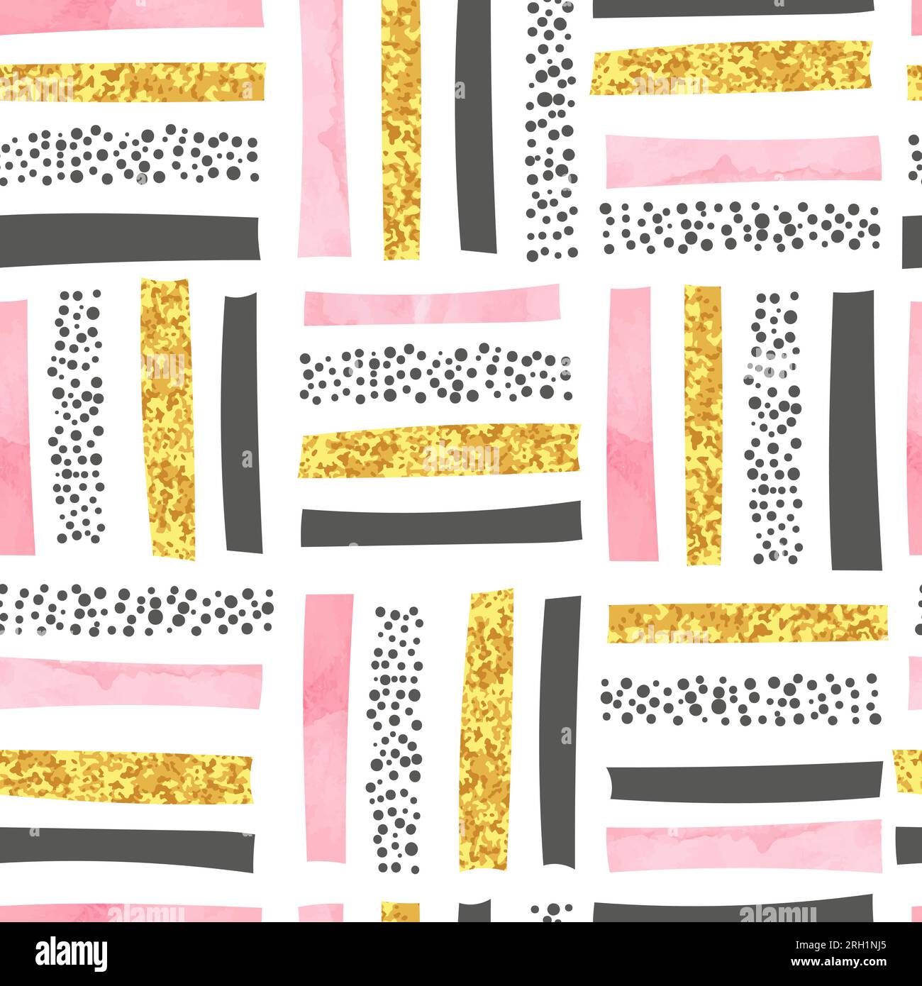 Vector seamless abstract pattern with hand drawn stripes. Stock Vector