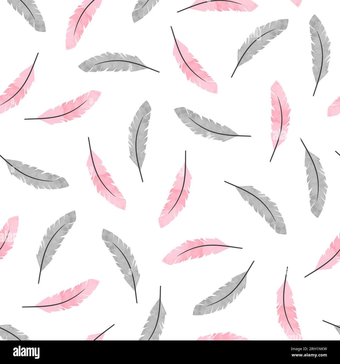 Seamless watercolor feathers pattern. Vector background Stock Vector ...