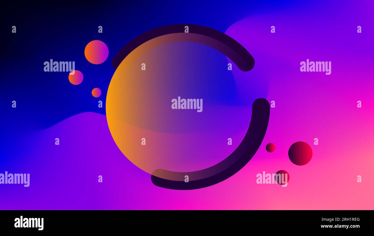 Transparent artistic circle frame over twilight sky colors gradient background Stock Vector