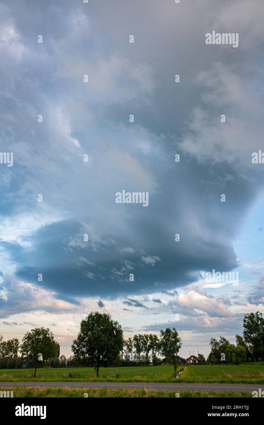 Small rotating storm with little or no precipitation. These storms are also known as Low Precipitation (LP) supercells. Stock Photo