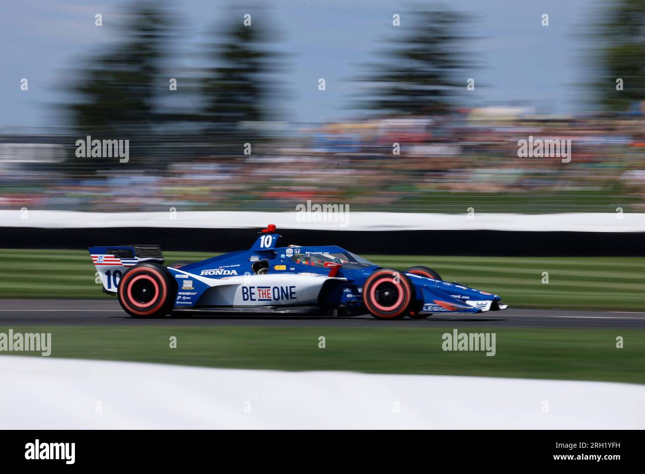Indianapolis, United States. 12th Aug, 2023. Indy Car Chip Ganassi Racing driver Álex Palou (10) of Spain during the 2023 Gallagher Grand Prix at Indianapolis Motor Speedway in Indianapolis. (Photo by Jeremy Hogan/SOPA Images/Sipa USA) Credit: Sipa USA/Alamy Live News Stock Photo