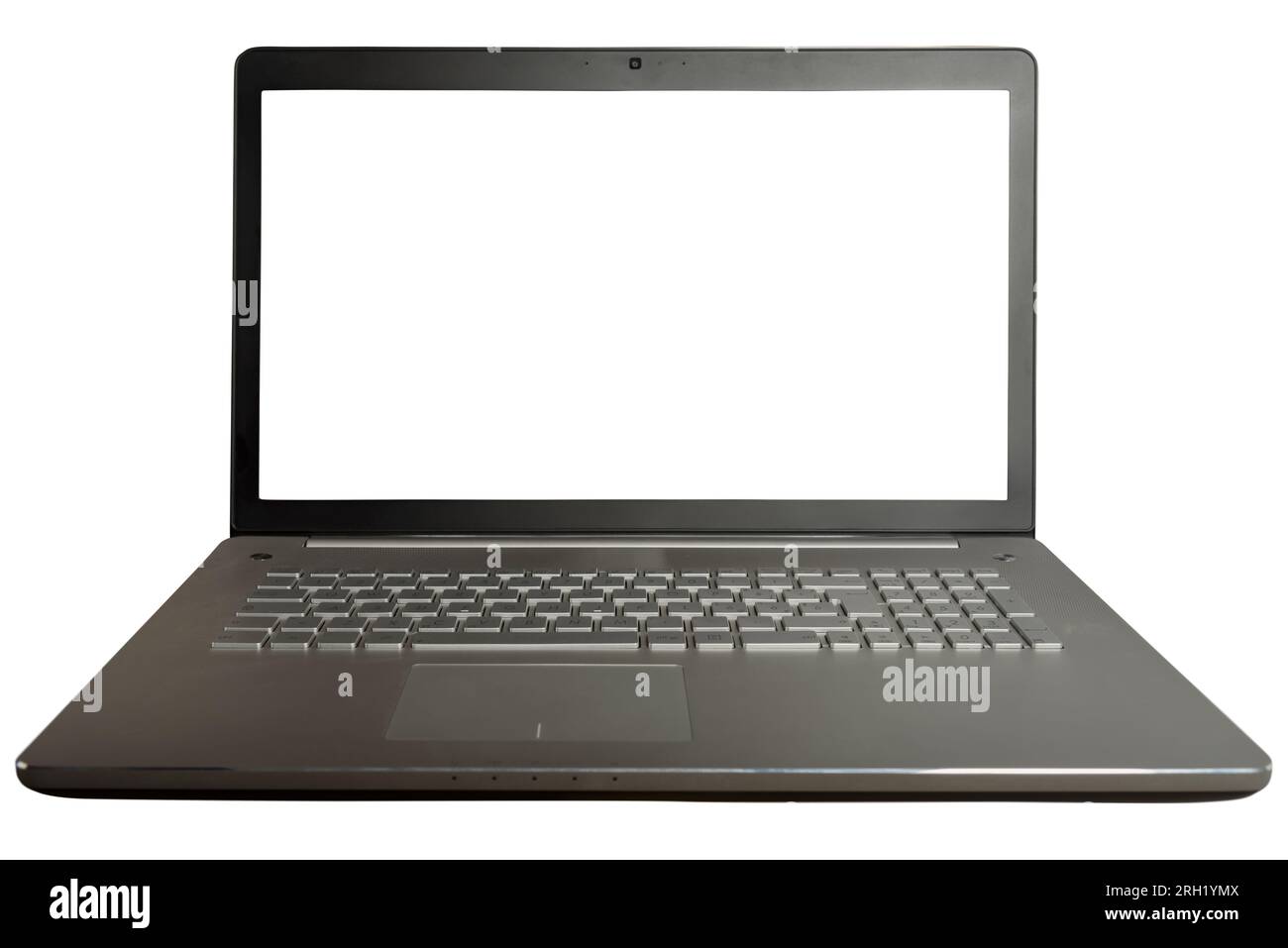 Isolated modern laptop with a blank screen Stock Photo