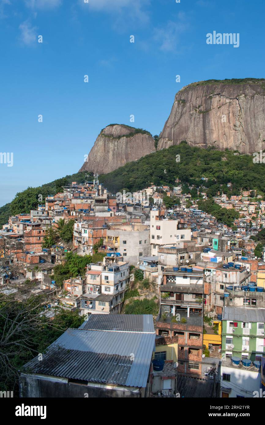 Brazil: the mountains and panoramic skyline of Rocinha, the famous ...