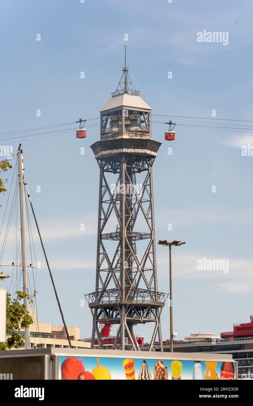 Cable car tower in barcelona hi-res stock photography and images - Alamy