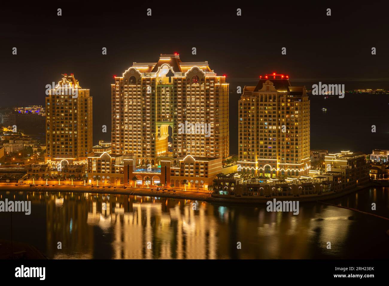 Viva Bahria Residential buildings in the Pearl Qatar, an artificial island in Doha Stock Photo