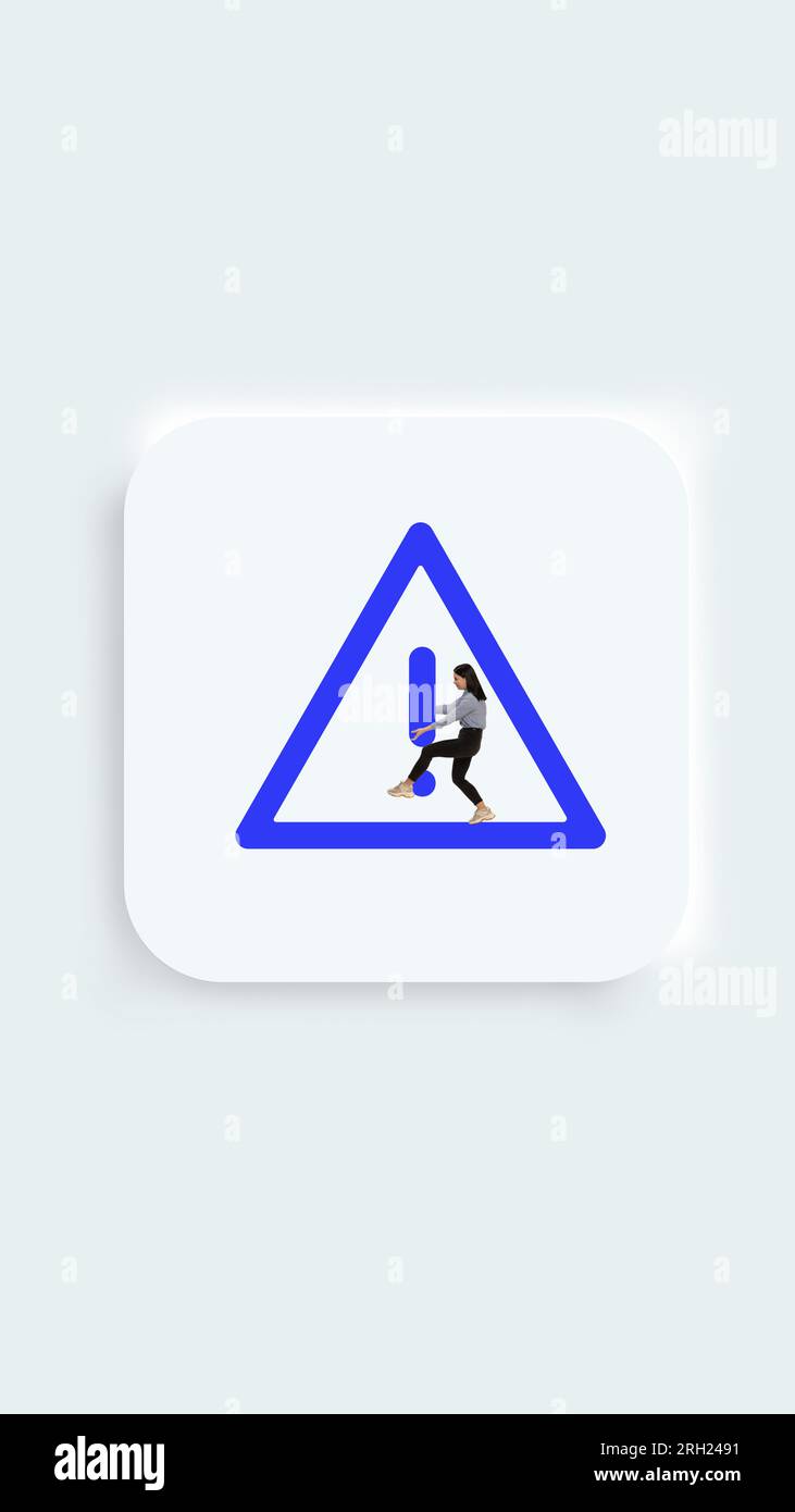 Common actions. Warning. Attention icon button for web, computer and ...
