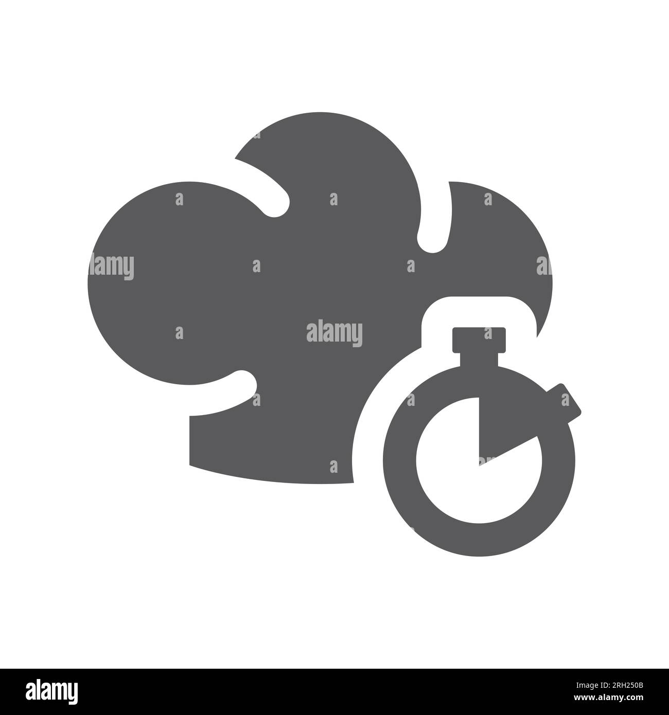 Cooking time glyph vector icon. Chef cap with clock symbol Stock Vector
