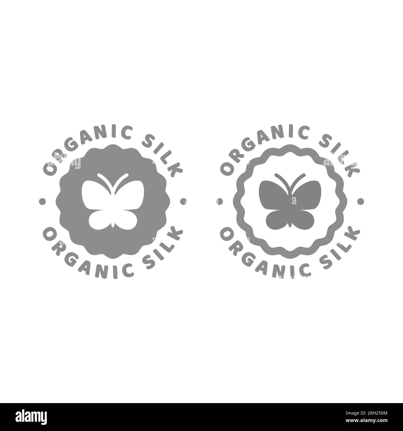 Organic silk vector label. Icon for fabric or material. Stock Vector