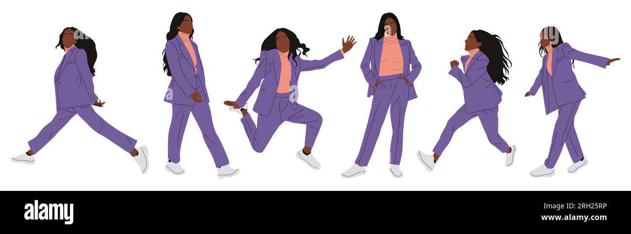 Attractive african american woman jumping Stock Vector Images - Alamy