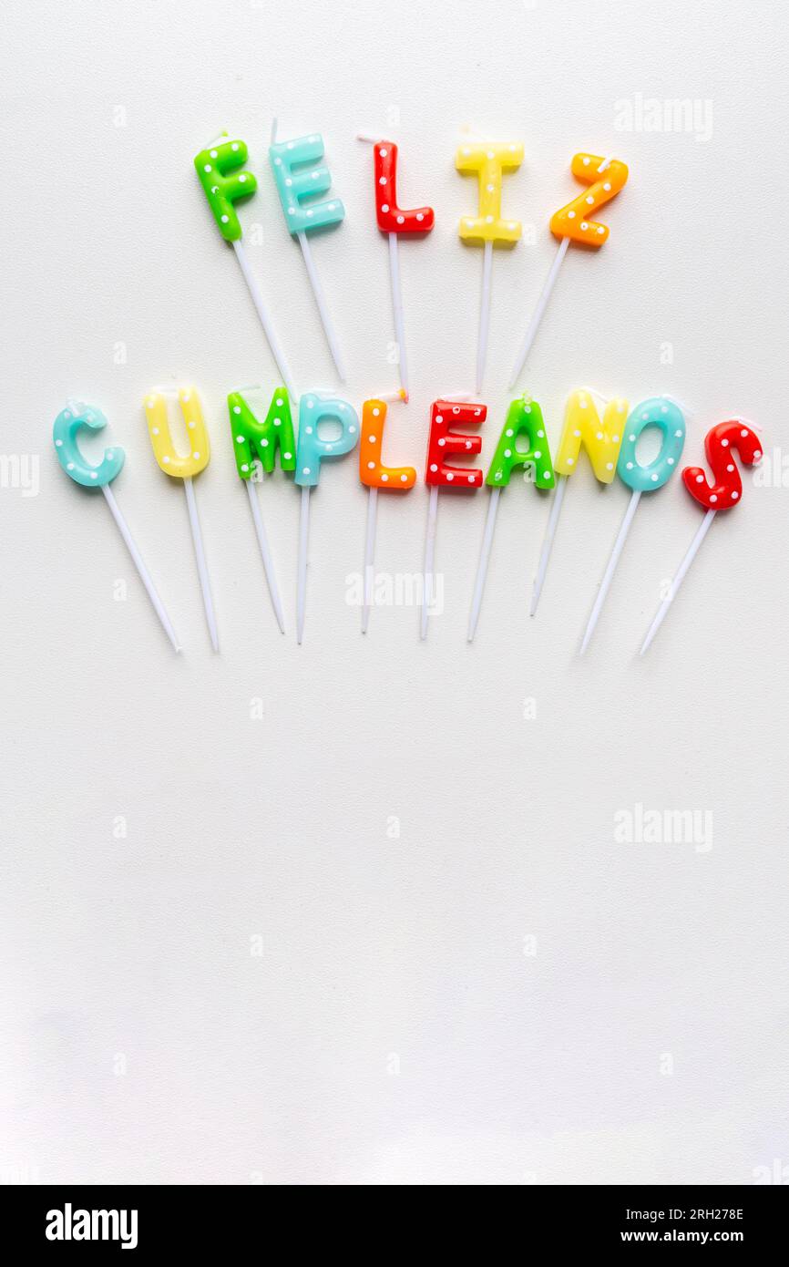 Translation Happy birthday. The words in Spanish feliz cumpleaños