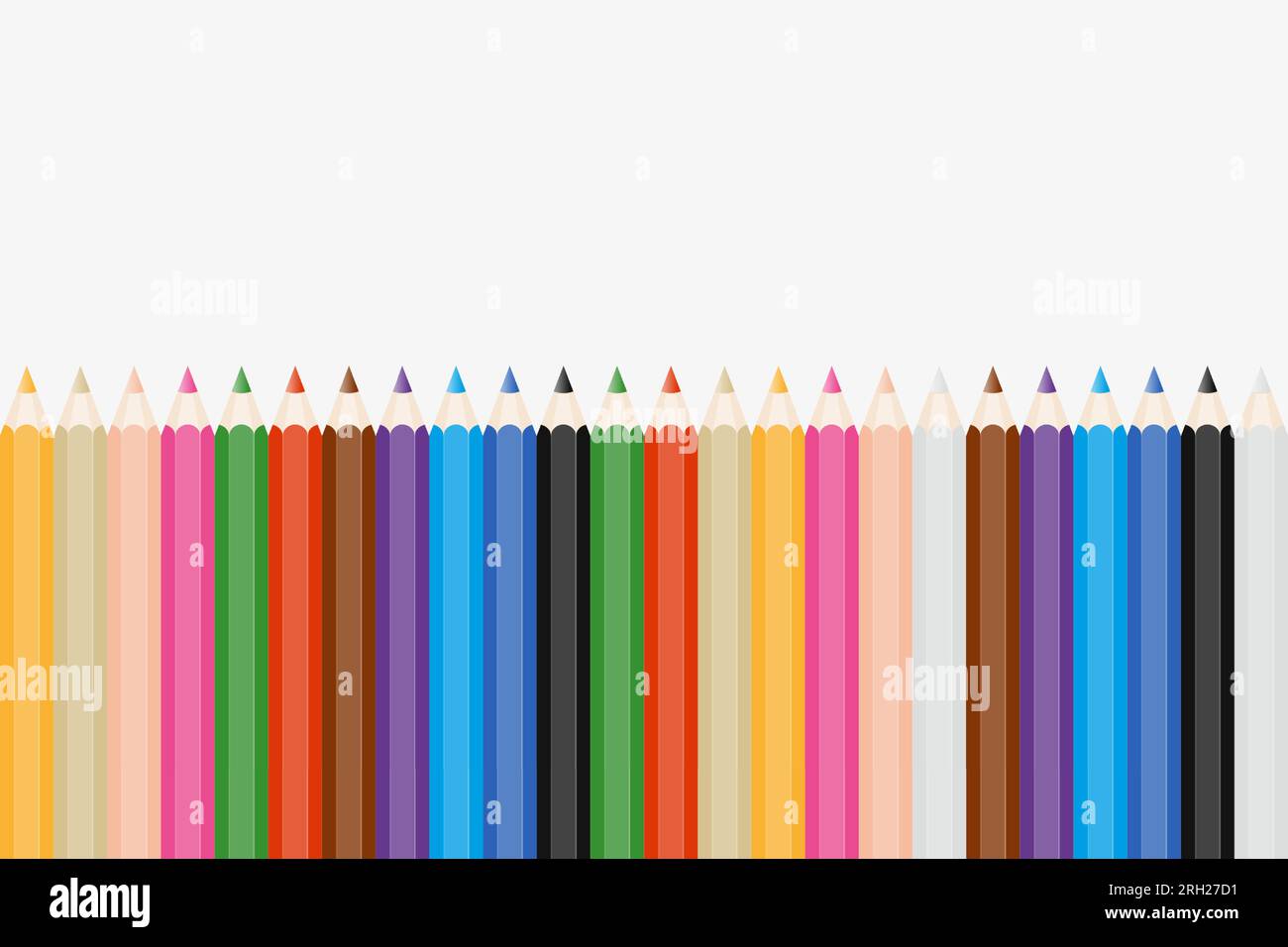 Vector pencil set in rainbow colors, colored pencils set in various colors. Vector set. Stock Vector