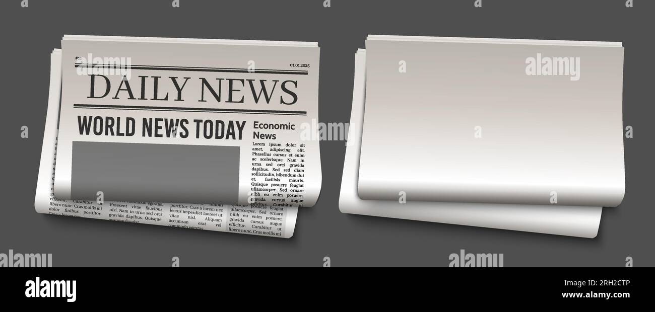 Newspaper headline template. News paper headline vector mockup. Tabloid