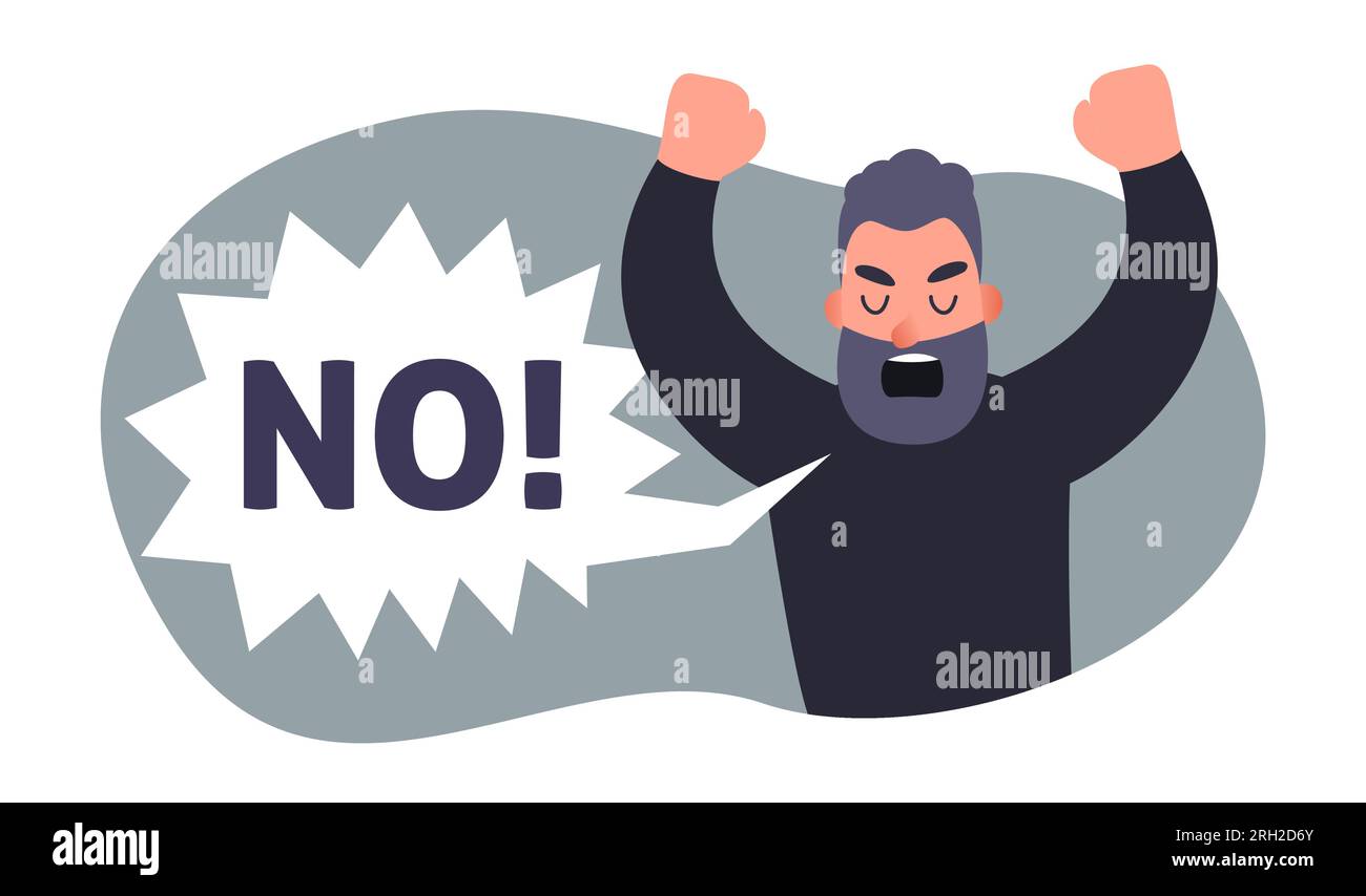 Cartoon angry man bubble hi-res stock photography and images - Alamy