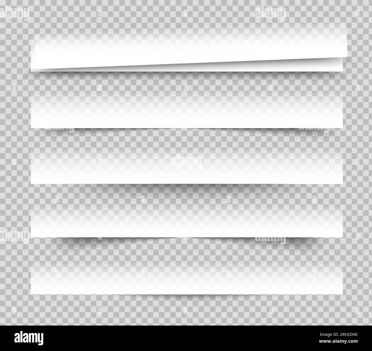 Empty white banners with shadow. Paper blurb banner.  vector header