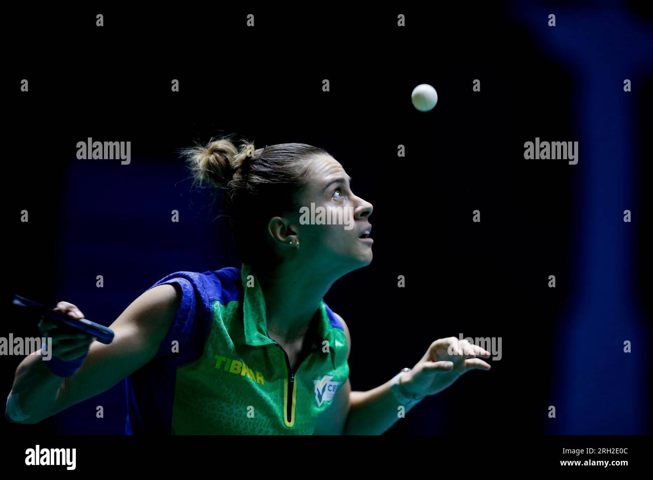 11th August 2023: Arena Carioca, Barra da Tijuca, Rio de Janeiro, Brazil.  Bruna Takahashi (BRA) versus LI Yu-Jhun (CHN) during the WTT Contender  World Table tennis tournament Stock Photo - Alamy