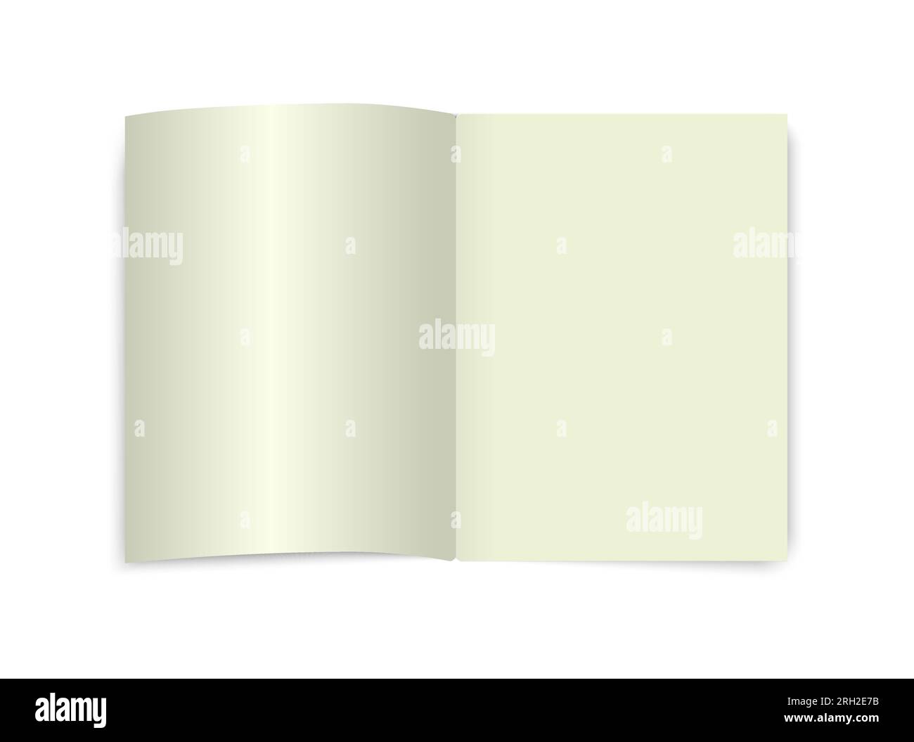 Open book mockup. Vector page top view. Blank school dictionary
