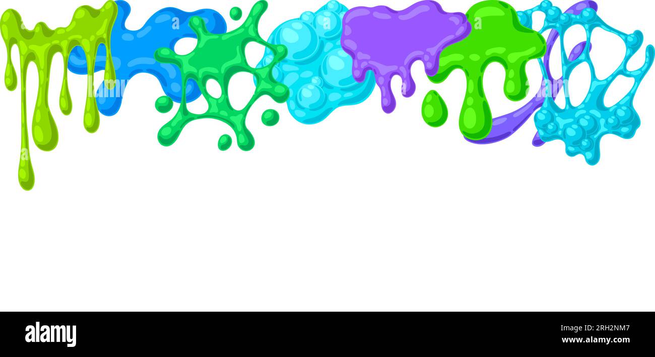 Blots and drips slime background. Toxic mucus smudges streaks and blotch. Stock Vector