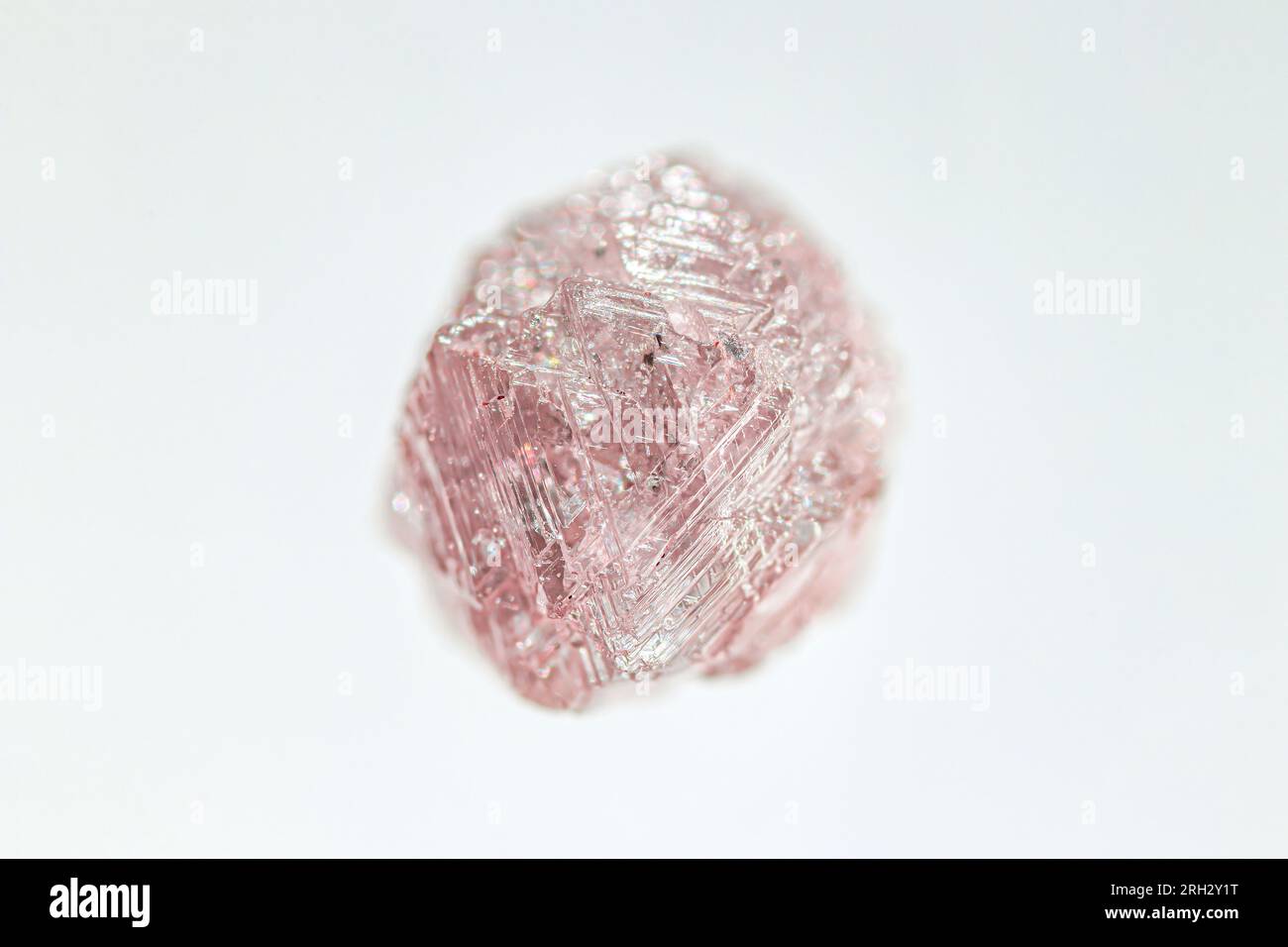 Rare color natural rough pink diamond crystal Stock Photo