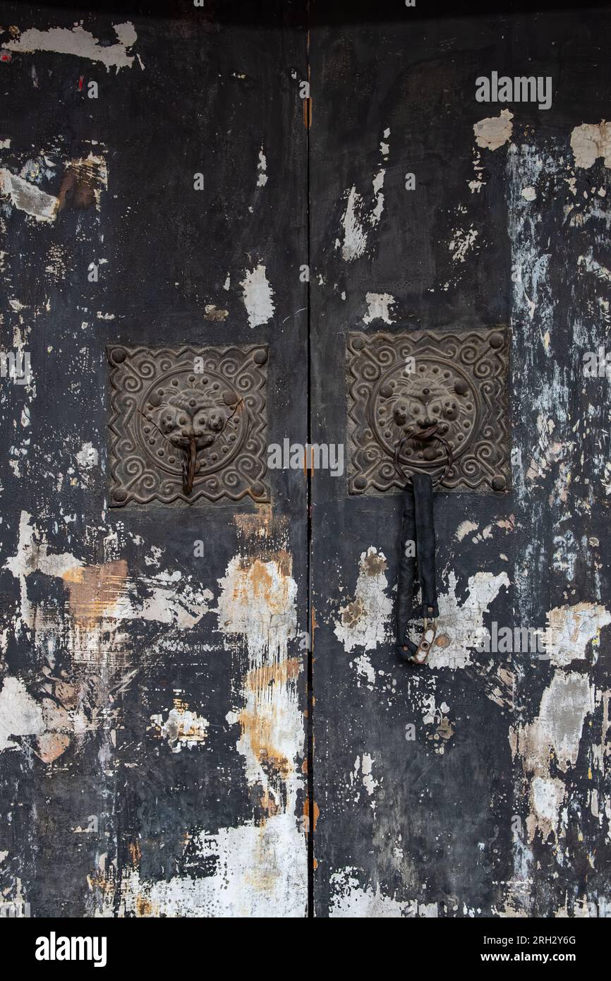 ancient Chinese door vertical composition Stock Photo - Alamy