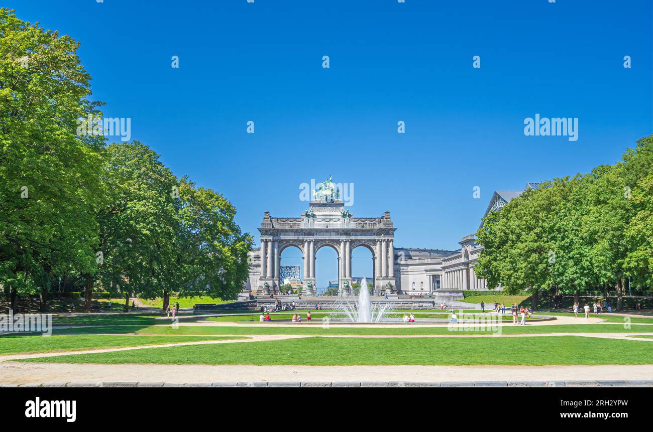 Arc de Triomphe in Cinquantenaire park Brussels Stock Photo
