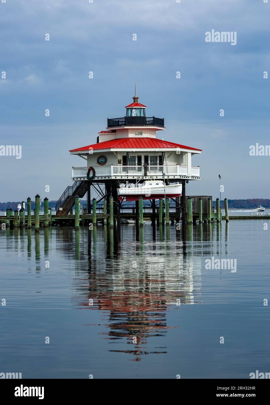 Choptank River Lighthouse on the waterfront in Cambridge, Maryland